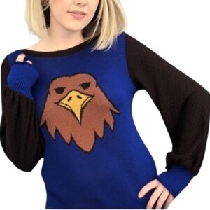 ELHOFFER DESIGN Ravenclaw Harry Potter scoop neck high low sweater M/L